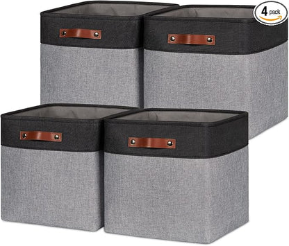 HNZIGE 13x13x13 Storage Baskets Large Fabric Storage Cubes by HNZIGE