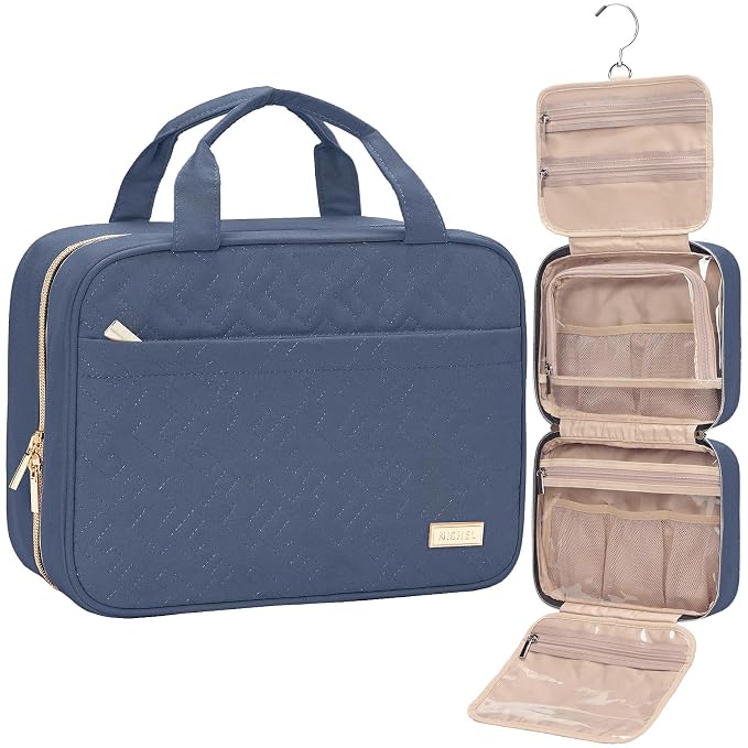 NISHEL Travel Toiletry Bag for women, Portable Hanging Organizer for by NISHEL