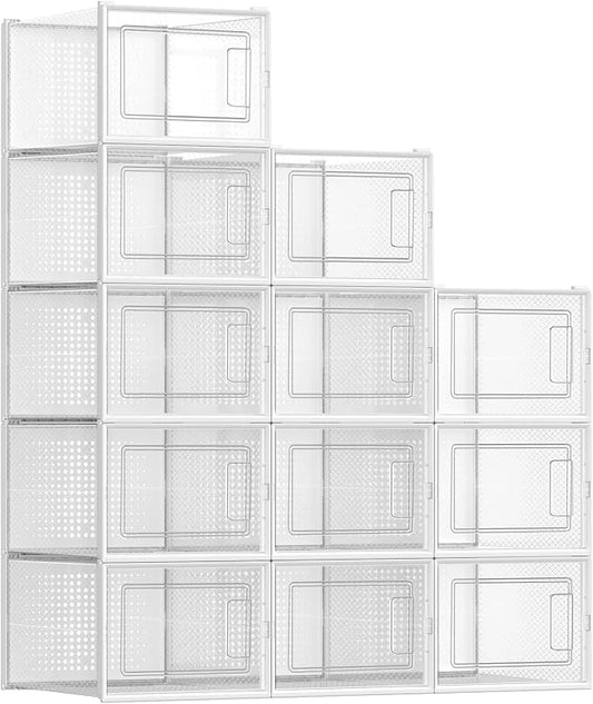 SONGMICS Shoe Boxes, Stackable Clear Plastic Boxes by SONGMICSbySONGMICSHOME