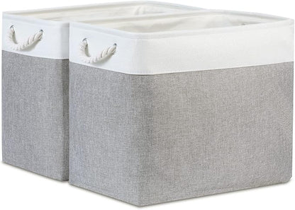 Bidtakay Large Storage Bins for Clothes Fabric Deep Baskets for Organizing Set by BidtakayBaskets