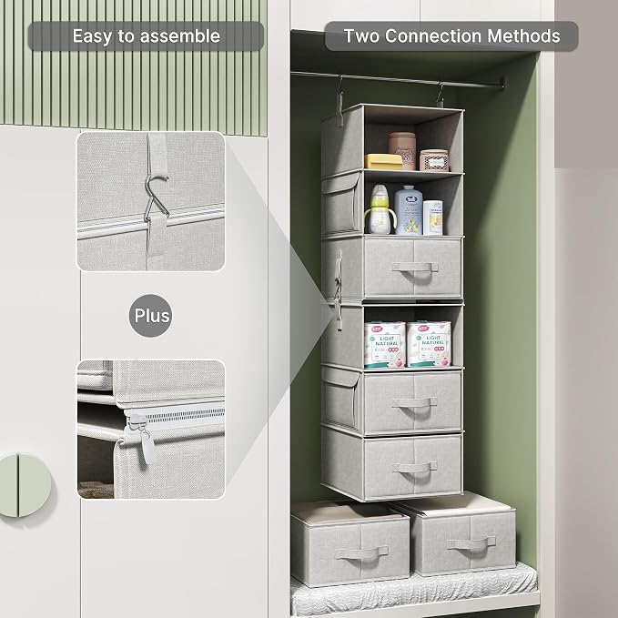 Vailando 6-Shelf Hanging Closet Organizer - Image 6