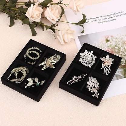 DesignSter Small Jewelry Tray-Ring Organizer 2PCS Premium Velvet Rings Earrings - Image 5