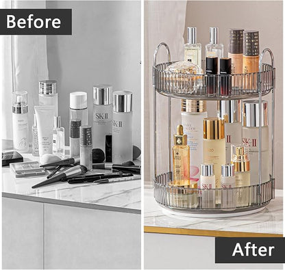 Rotating Makeup Organizer for Vanity, High-Capacity Skincare Clear Make Up - Image 4