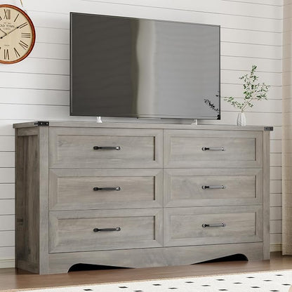 6-Drawer Dresser for Bedroom, Modern Wooden Chest of Drawers - Image 7