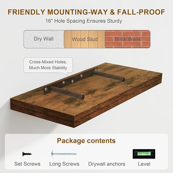 Floating Shelves 36 Inch Long, Deep Floating Shelf - Image 7
