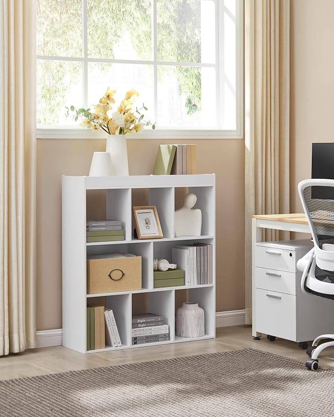 VASAGLE Bookcase, Freestanding Storage Unit, 8 Open Compartments, Used - Image 4