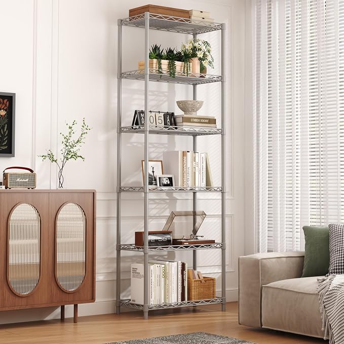 HOMEFORT 6-Tier Wire Shelving, 6 Shelves Unit Metal Storage Rack, Closet Shelves - Image 5