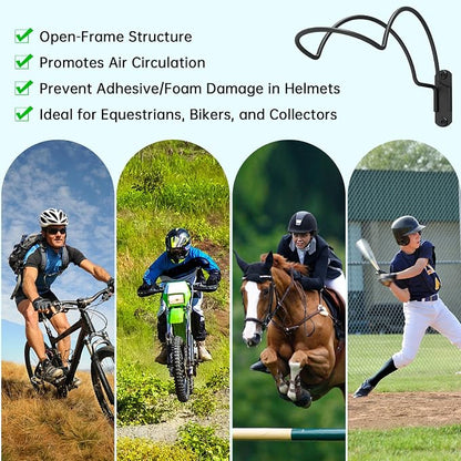 2-Pack Wall-Mounted Multi-Purpose Helmet Storage Display Rack - Image 7