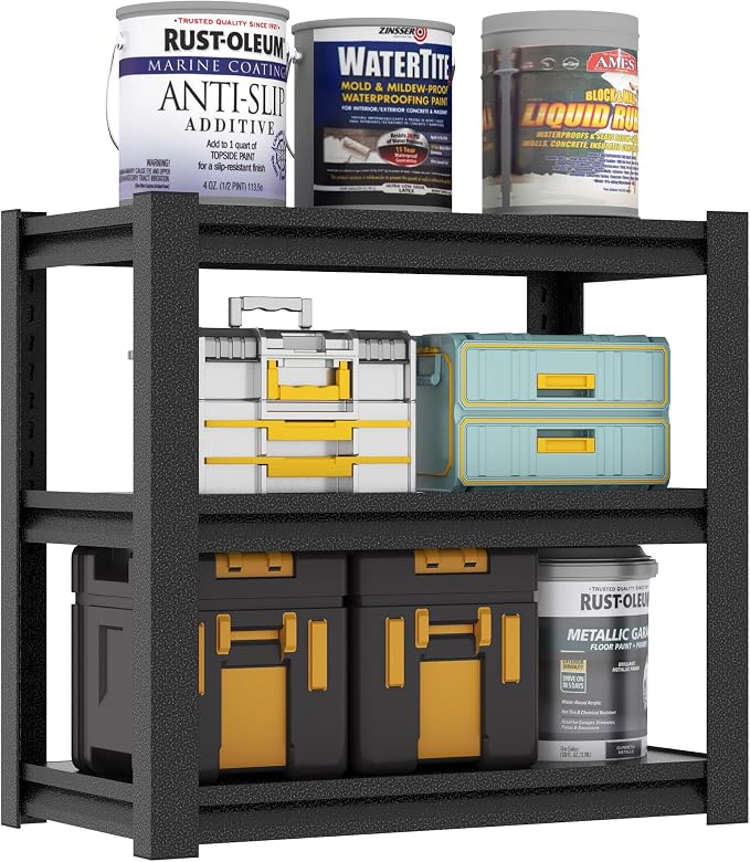 31.5" H Metal Storage Shelving, 1500LBS Heavy Duty Shelves Unit, Adjustable 3 by BIZOEIRON