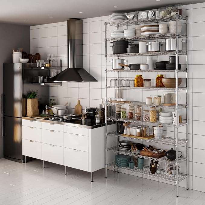 14" Deep x 48" Wide x 96" Height Wire Shelving Kit | 10-Tier | NSF Commercial - Image 6