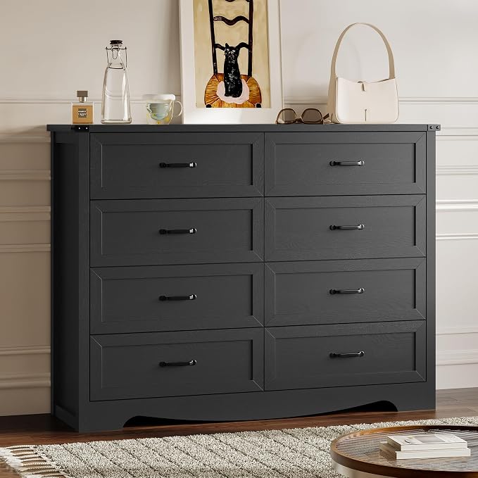 8-Drawer Dresser for Bedroom, Modern Wooden Chest of Drawers by BORNOON
