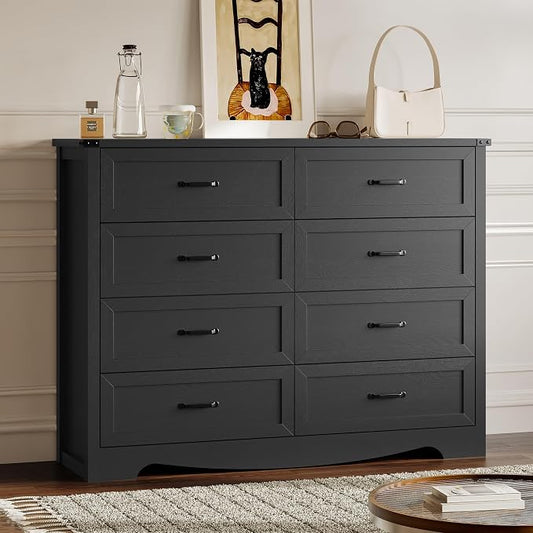 8-Drawer Dresser for Bedroom, Modern Wooden Chest of Drawers by BORNOON
