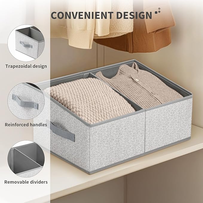 DIMJ Large Closet Shelf Organizer Bins 6 Packs - Image 4