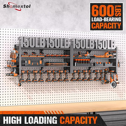 66" W Super Large Power Tool Organizer Wall Mount, Heavy Duty Cordless Tool - Image 2