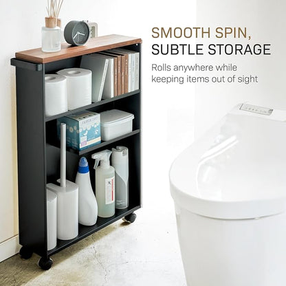 YAMAZAKI Home Slim Rolling Storage Cart – Narrow Bathroom Storage Cabinet - Image 5
