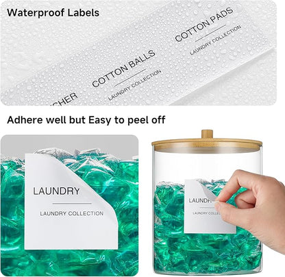 3 Pack Glass Jars and Acrylic Dryer Sheet Holder, Laundry Pods Container - Image 4