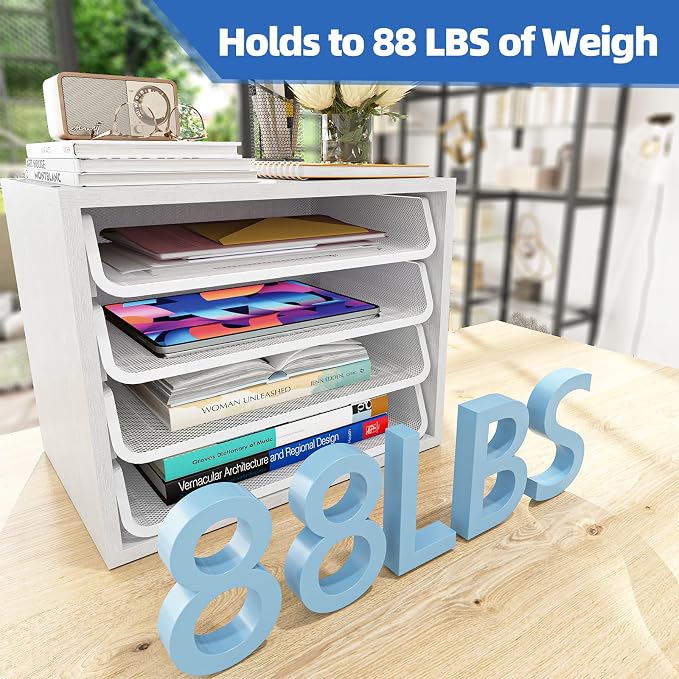 Simple Trending Desk File Organizers, 4-Tier Letter Tray Paper Organizer - Image 7