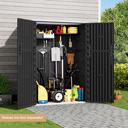 KINYING Outdoor Storage Cabinet Waterproof, 57 Cu.ft Resin Vertical Outdoor - Image 5