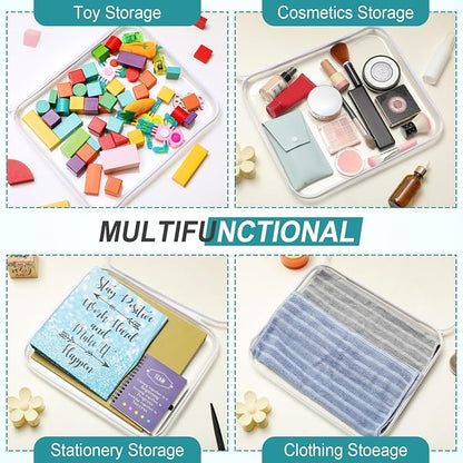 Hoolerry 4 Pcs Hard Clear Zipper Case Makeup Bags Plastic Pencil Pouch - Image 7