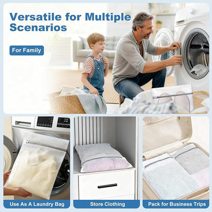 Laundry Bags Mesh Wash Bags for Delicates, Upgraded Honeycomb & Fine Mesh - Image 7