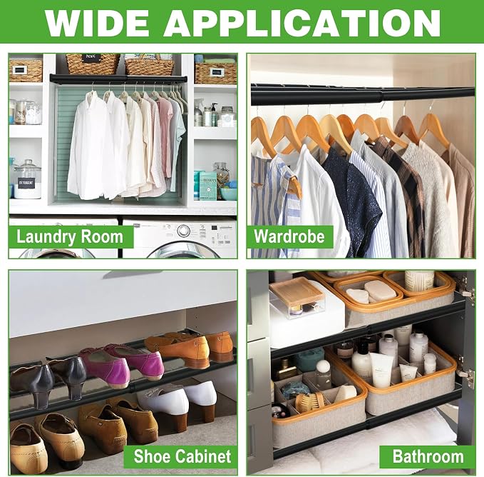 Expandable Closet Shelf, 16-39 Inches Metal Closet Rod Organizers and Storage - Image 8
