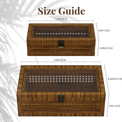 Rattan Decorative Box, Boho Display Boxes - Image 7
