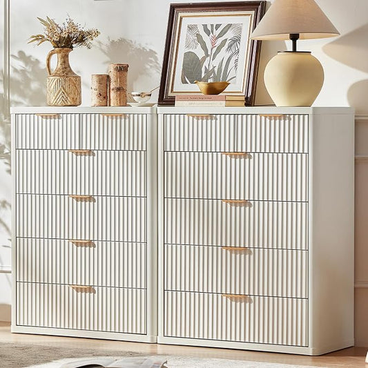 LEYAOYAO Fluted 6 Drawers Dresser by LEYAOYAO-Findtheshiningpointofyourideallife%EF%BC%81