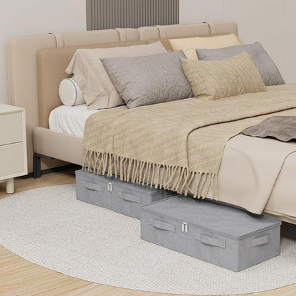 Underbed Storage Box, Foldable Under Bed Bins Container, Fabric Closet Organizer - Image 3