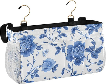 Flowers Blue and White Pattern Bedside Caddy - Image 2