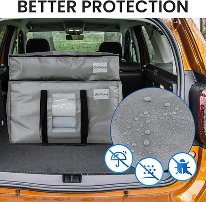 TAILI 2 Tier Extra Large Moving Bags, 2 Pack Silver Heavy Duty Totes - Image 8