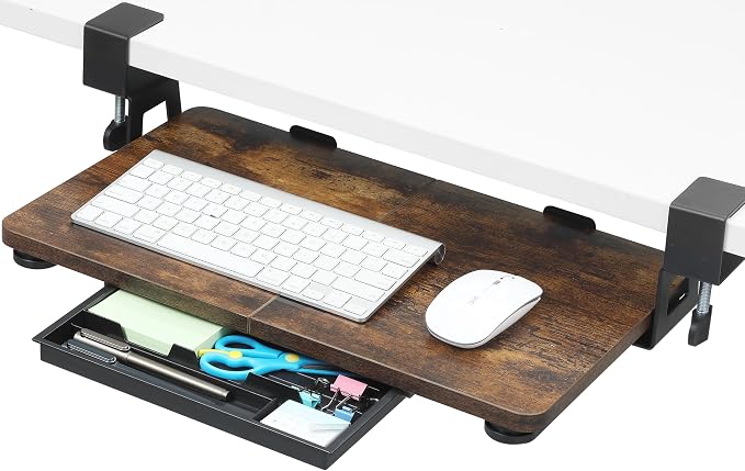 ETHU Keyboard Tray Under Desk, 19.7" X 11.81" Small Size Keyboard Drawer by ETHU