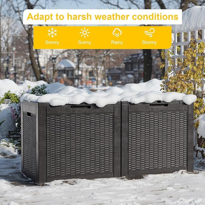 37 Gallon Outdoor Deck Box, Storage Lockable Waterproof Patio Furniture - Image 5