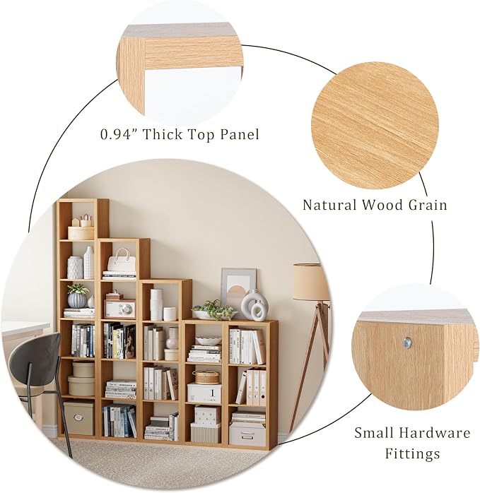 Tall Cube Storage Organizer Bookcase, 5 Tier 11 inch Open Back Cubical Shelf - Image 6