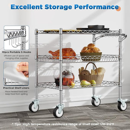 Leteuke 3 Tier Rolling Carts - Image 7
