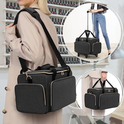 LUXJA Rolling Makeup Case with 3 Removable Pouches and 1 Makeup Brush Bag - Image 6