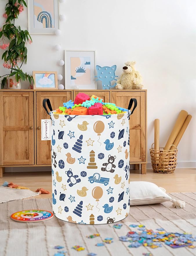 QUEENLALA Large Storage Basket, Laundry Hamper/Bathroom/Home Decor/Collapsible - Image 5