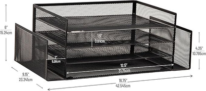 Mind Reader Desktop Organizer, File Storage, Paper Tray, Metal Mesh, 16.75"L x - Image 3