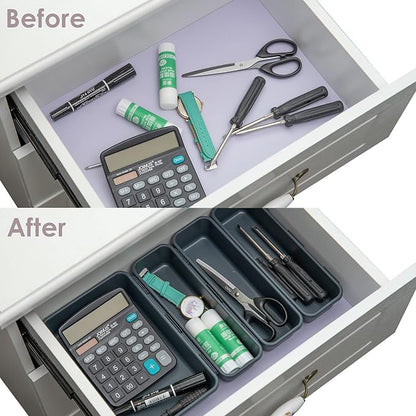 Gonice 13 PCS Drawer Organizer Tray, Interlocking Office Desk Drawer Storage - Image 3