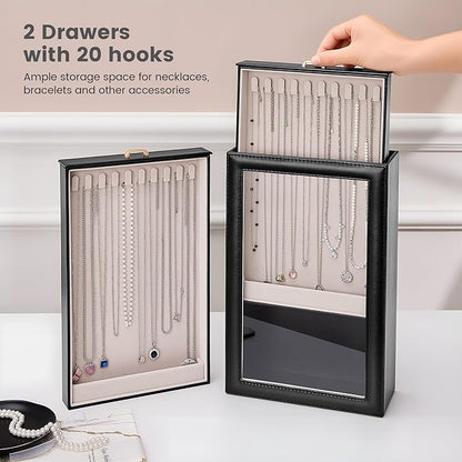 Lolalet Necklace Organizer Box, 2-Layer Jewelry Storage Boxes - Image 2