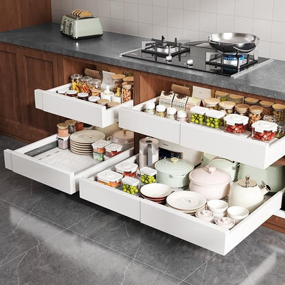 2 Pack Pull Out Cabinet Organizer Expandable Width and Depth, Slide Out Drawers - Image 7