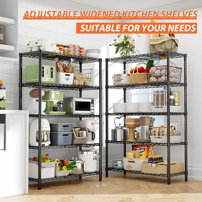 Storage Shelves Heavy Duty, 5-Tier Adjustable Metal Industrial Utility Shelf - Image 6