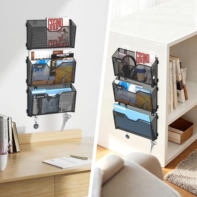 SUPEASY Mail Organizer Wall Mounted, Wall File Holder, Hanging File Organizer - Image 2