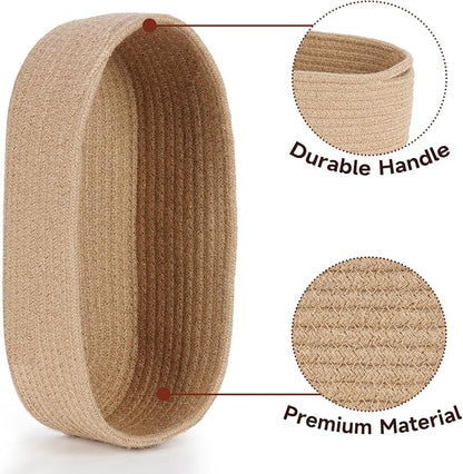 Temary Toilet Paper Basket, Narrow Cotton Rope Storage Bins - Image 3