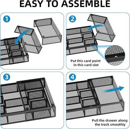 Marbrasse Expandable Desk Drawer Organizer, Mesh Drawer Organizer Tray - Image 7
