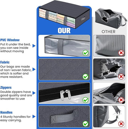 Under Bed Storage Containers, 6 Pack Blanket Storage Bags, Collapsible Storage - Image 6