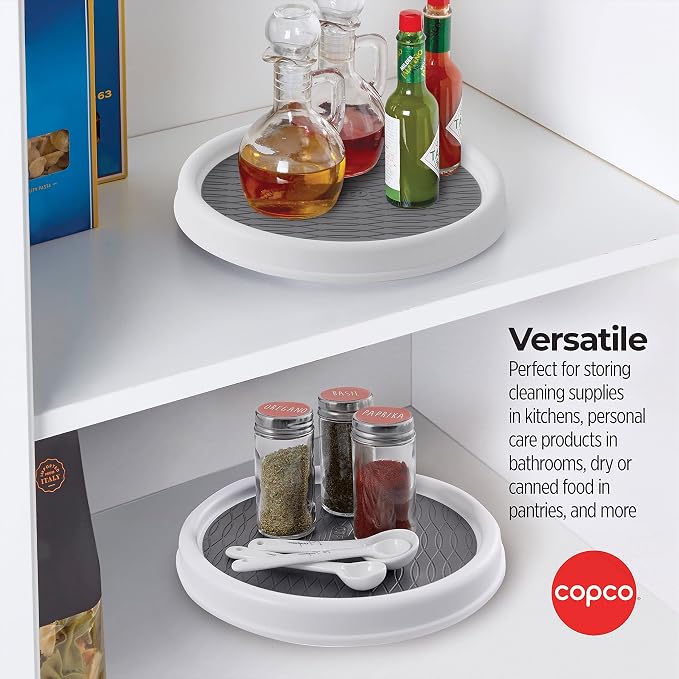 Copco 9 Inch Non Skid Pantry Cabinet Lazy Susan Turntable, Spinning Organizer - Image 6
