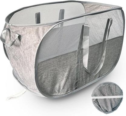 Upgraded 100L Extra Large Mesh Pop Up Laundry Hamper, Dirty Clothes Hamper by NairSnow