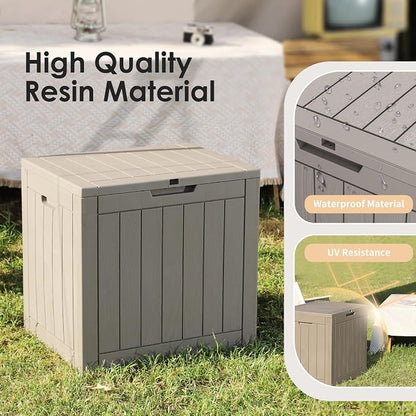 Resin Deck Box - 30 Gallon Lockable Outdoor Storage, Water-Resistant - Image 4