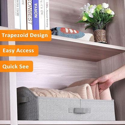 WUIKE 6-Pack Trapezoid Storage Bins, Foldable Storage Baskets - Image 5