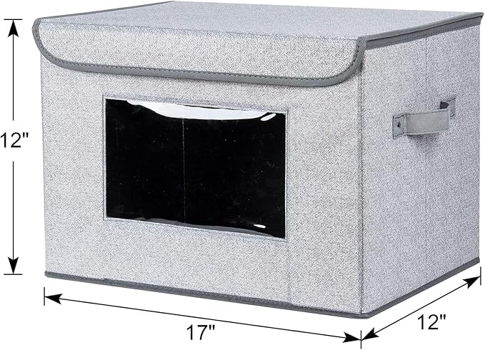 Univivi Fabric Foldable Storage Boxes Large Collapsible Stackable Storage Bins - Image 3